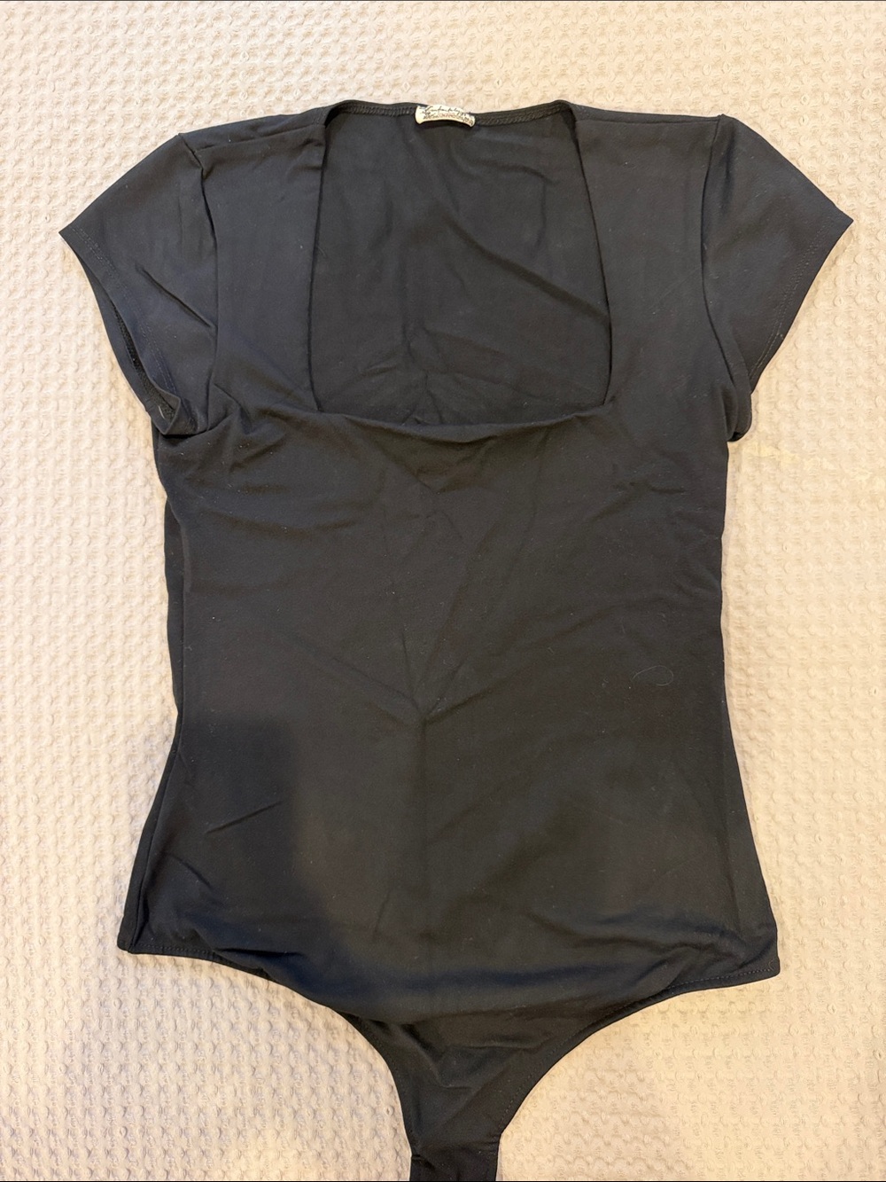 Free People Black Scoop Neck Bodysuit
